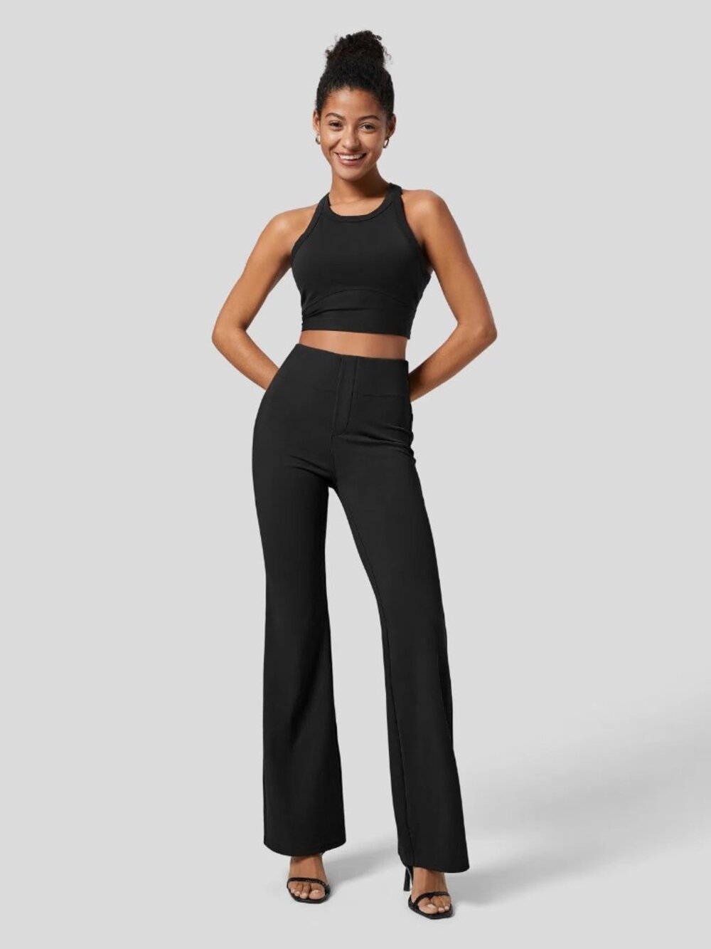 Halara Small Flex High Waisted Back Pocket Slight Flare Work Pants 50% off